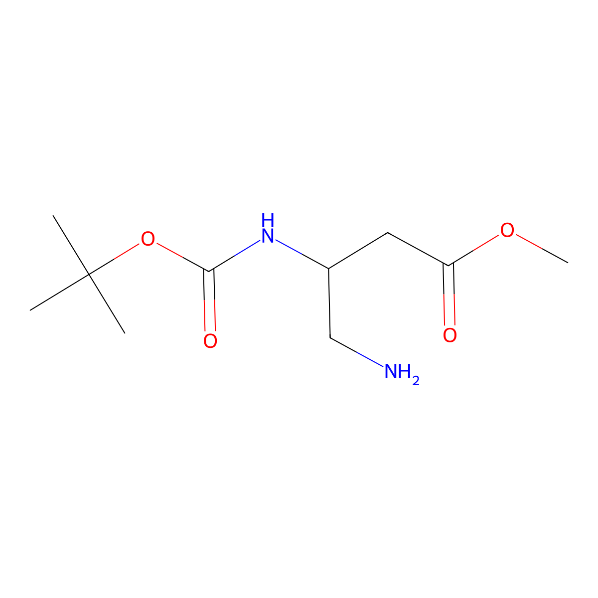 methyl (3R)-4-amino-3-{[(tert-butoxy)carbonyl]amino}butanoate molecular structure, CAS 1773560-45-4