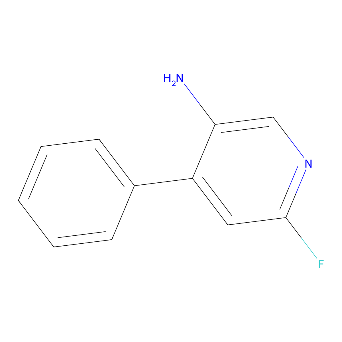 6-Fluoro-4-phenyl-3-pyridinamine molecular structure, CAS 1773562-82-5