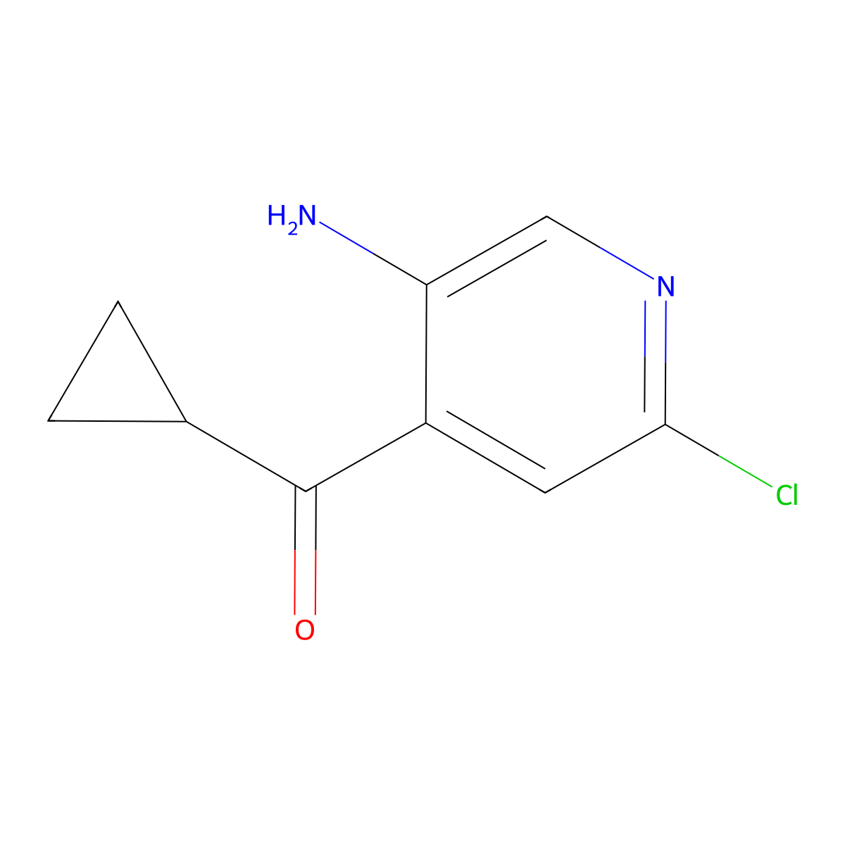 (5-Amino-2-chloropyridin-4-yl)(cyclopropyl)methanone molecular structure, CAS 1773563-10-2