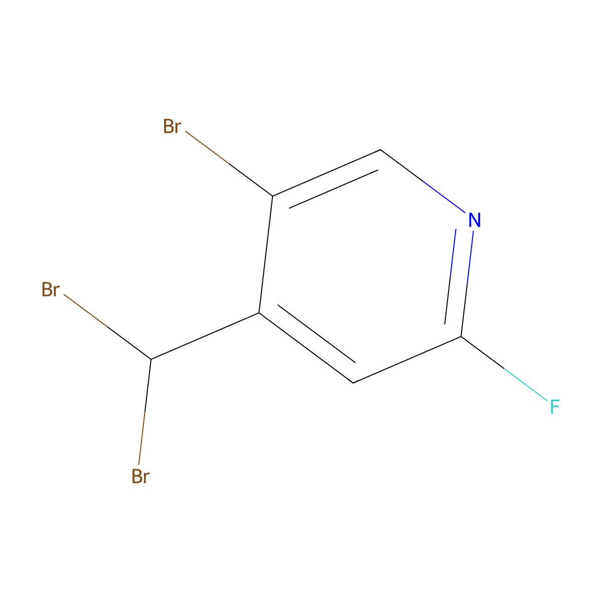 5-bromo-4-(dibromomethyl)-2-fluoroPyridine molecular structure, CAS 1773563-33-9