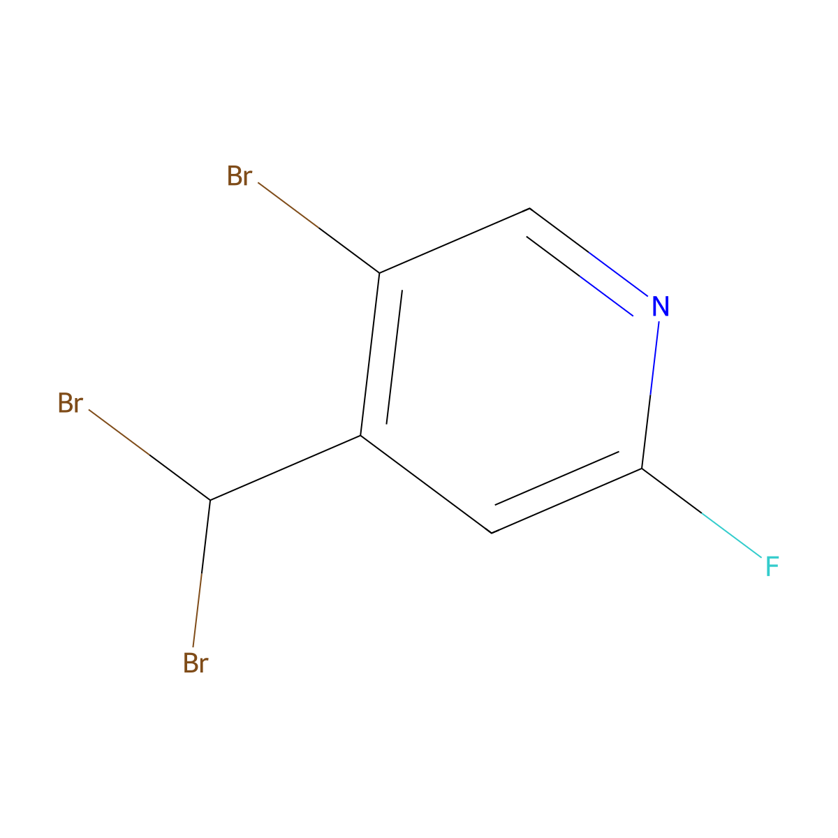 5-bromo-4-(dibromomethyl)-2-fluoroPyridine molecular structure, CAS 1773563-33-9