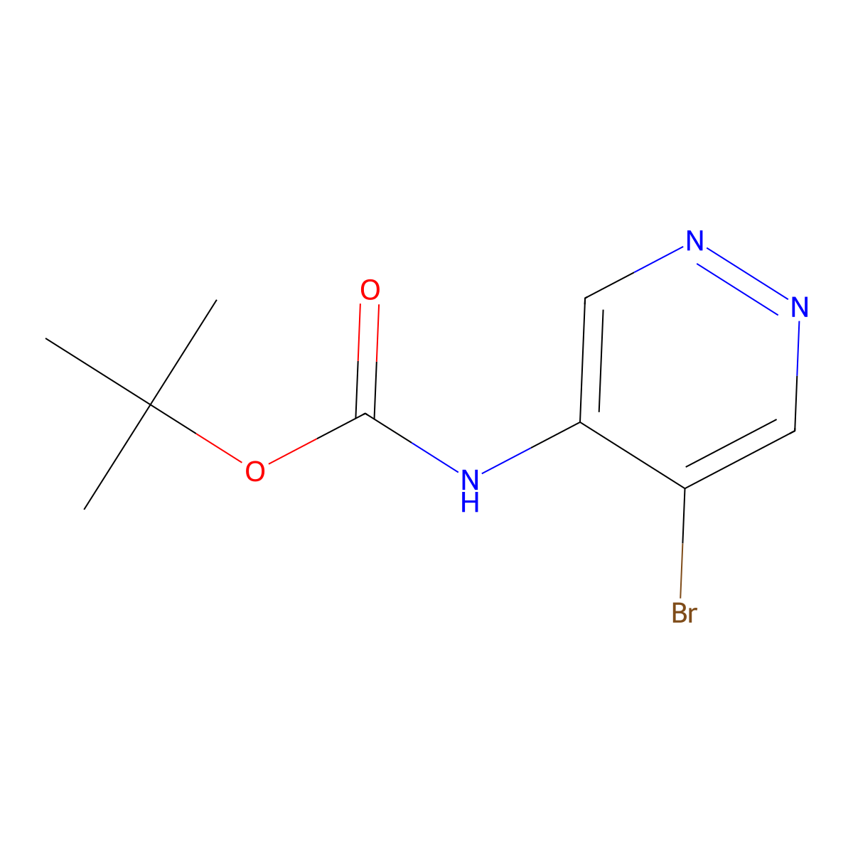 tert-butyl N-(5-bromopyridazin-4-yl)carbamate molecular structure, CAS 1773564-39-8