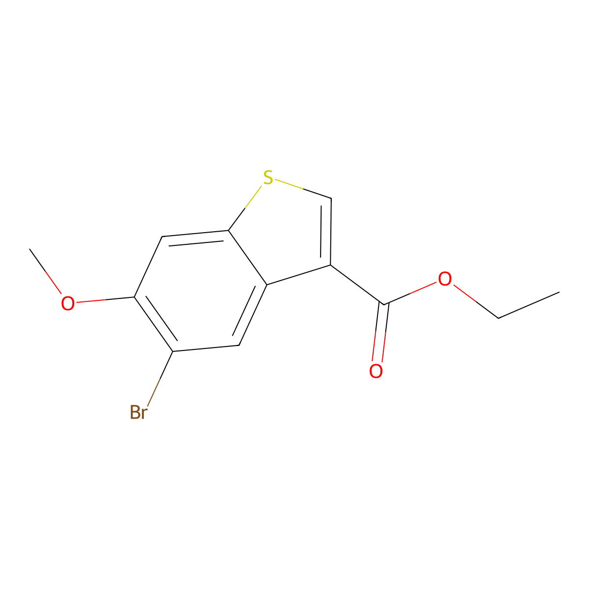 Ethyl 5-bromo-6-methoxybenzo[b]thiophene-3-carboxylate molecular structure, CAS 177359-90-9