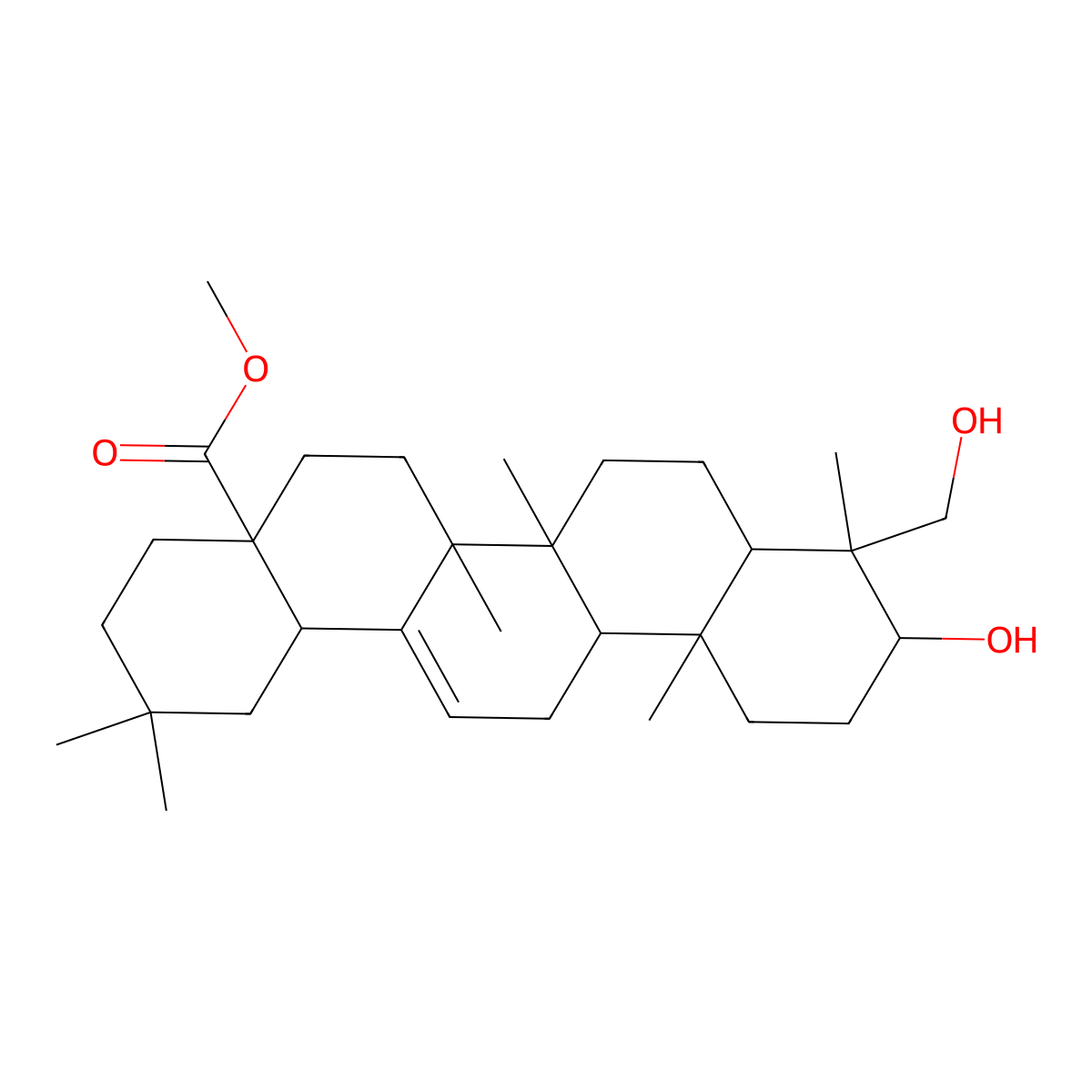 Hederagenin methyl ester molecular structure, CAS 17736-04-8