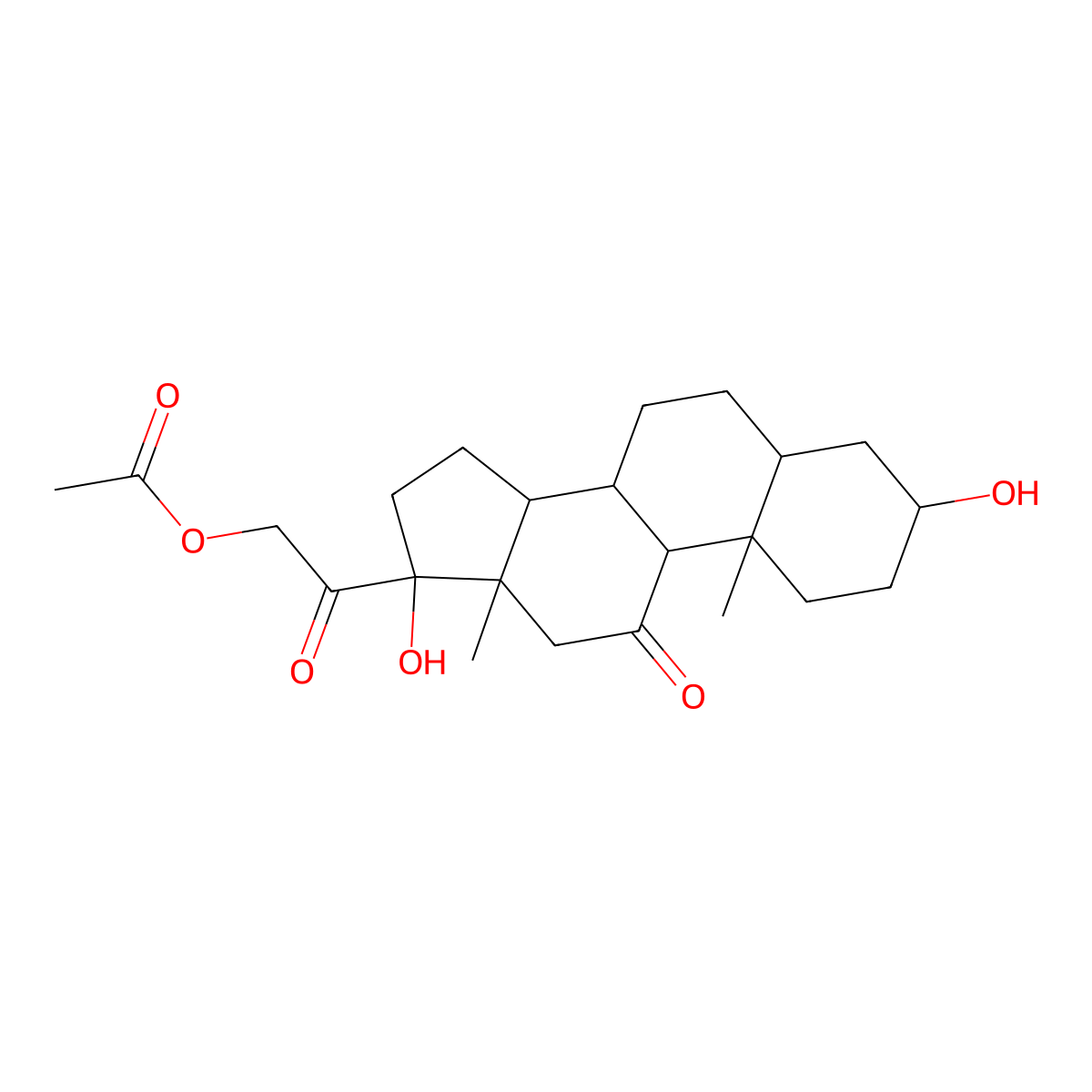 3alpha,17,21-Trihydroxy-5beta-pregnane-11,20-dione 21-acetate molecular structure, CAS 17736-20-8