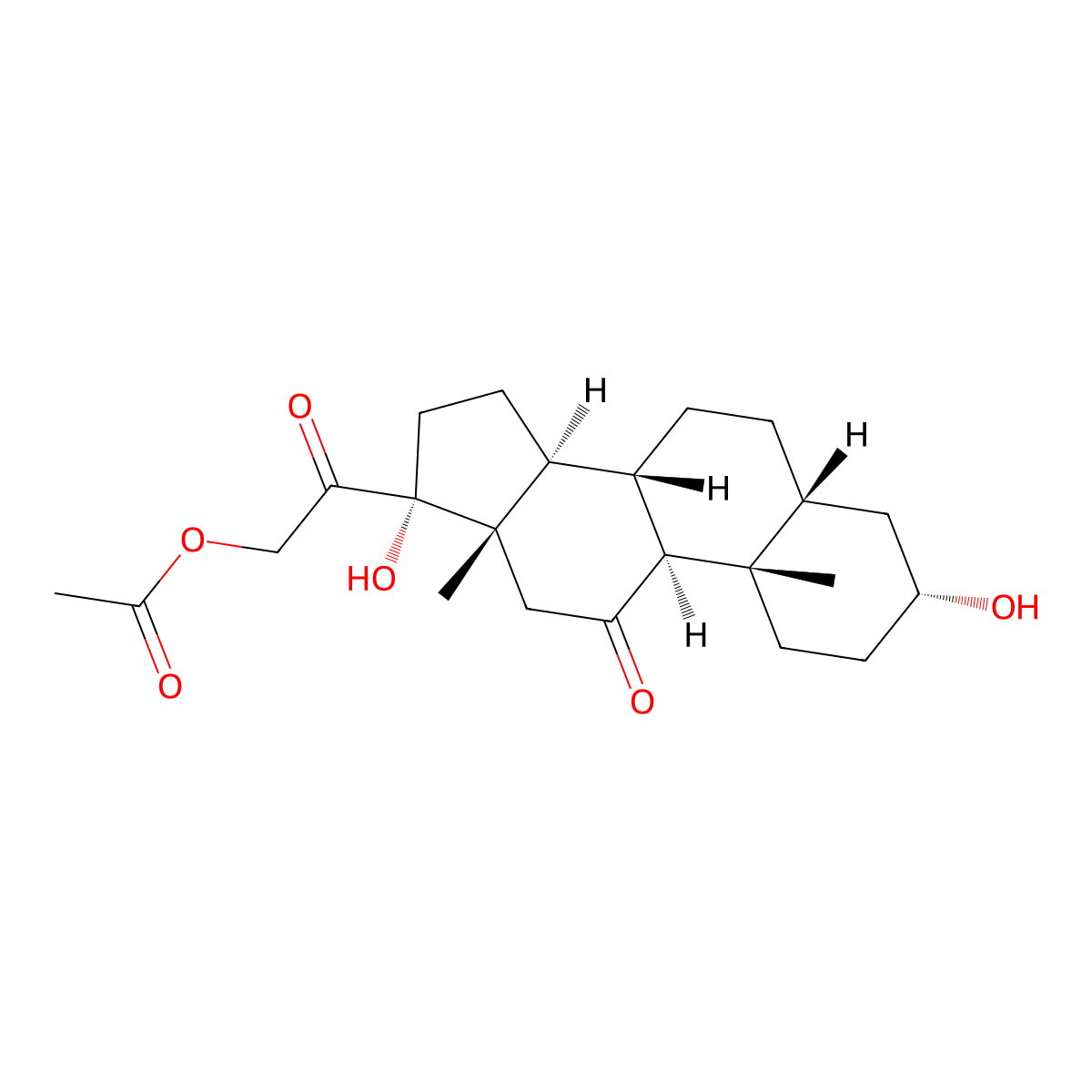 3alpha,17,21-Trihydroxy-5beta-pregnane-11,20-dione 21-acetate molecular structure, CAS 17736-20-8