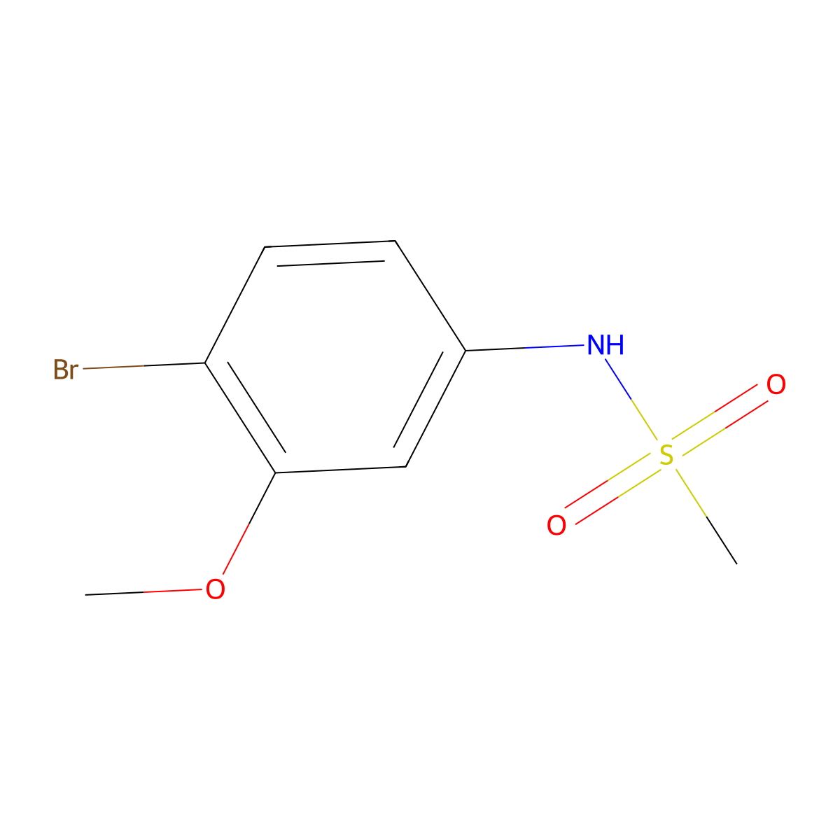 N-(4-bromo-3-methoxyphenyl)methanesulfonamide molecular structure, CAS 177360-09-7