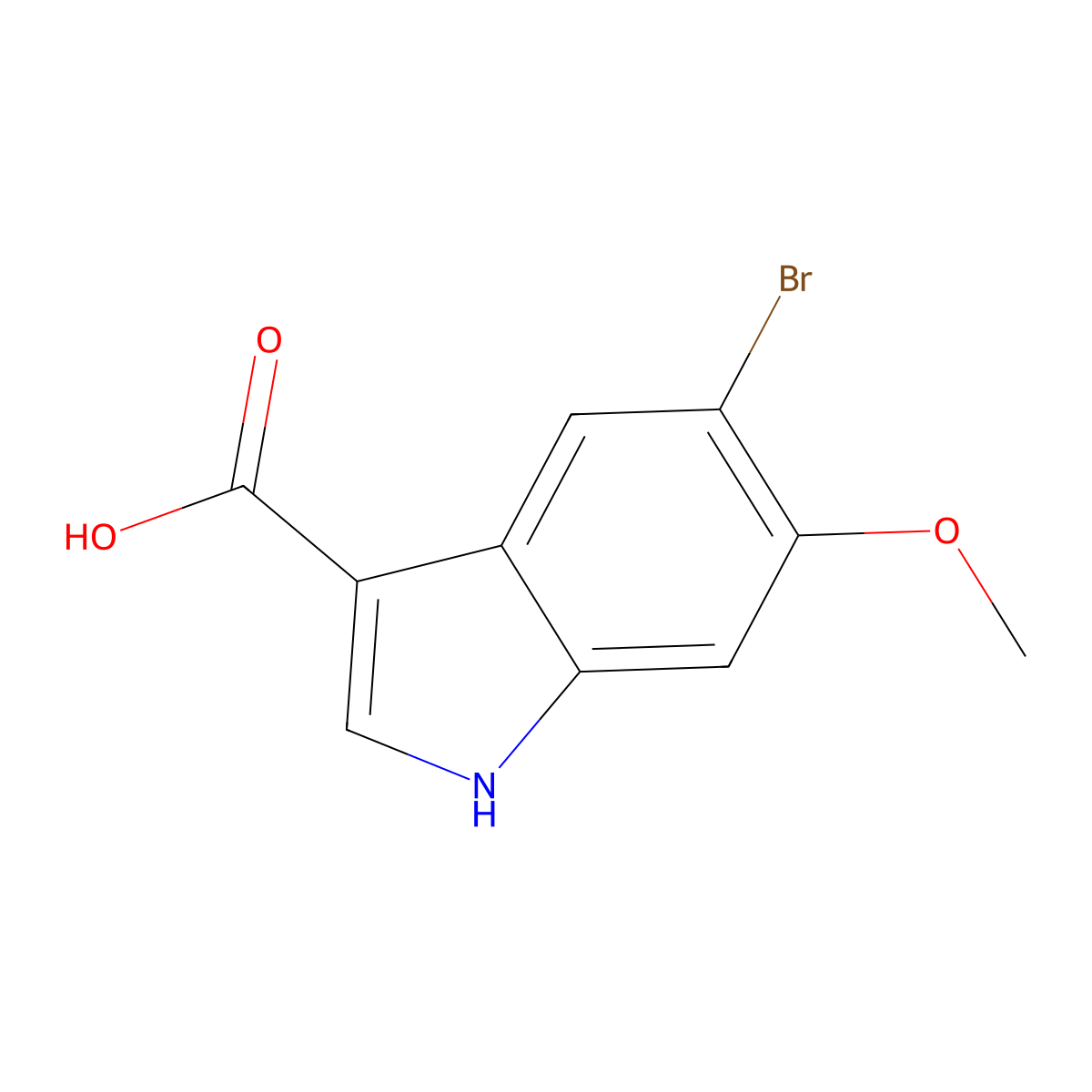 5-bromo-6-methoxy-1H-indole-3-carboxylic acid molecular structure, CAS 177360-13-3
