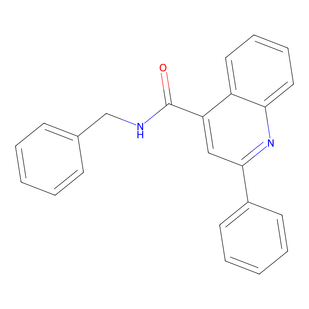 N-benzyl-2-phenylquinoline-4-carboxamide molecular structure, CAS 177360-23-5