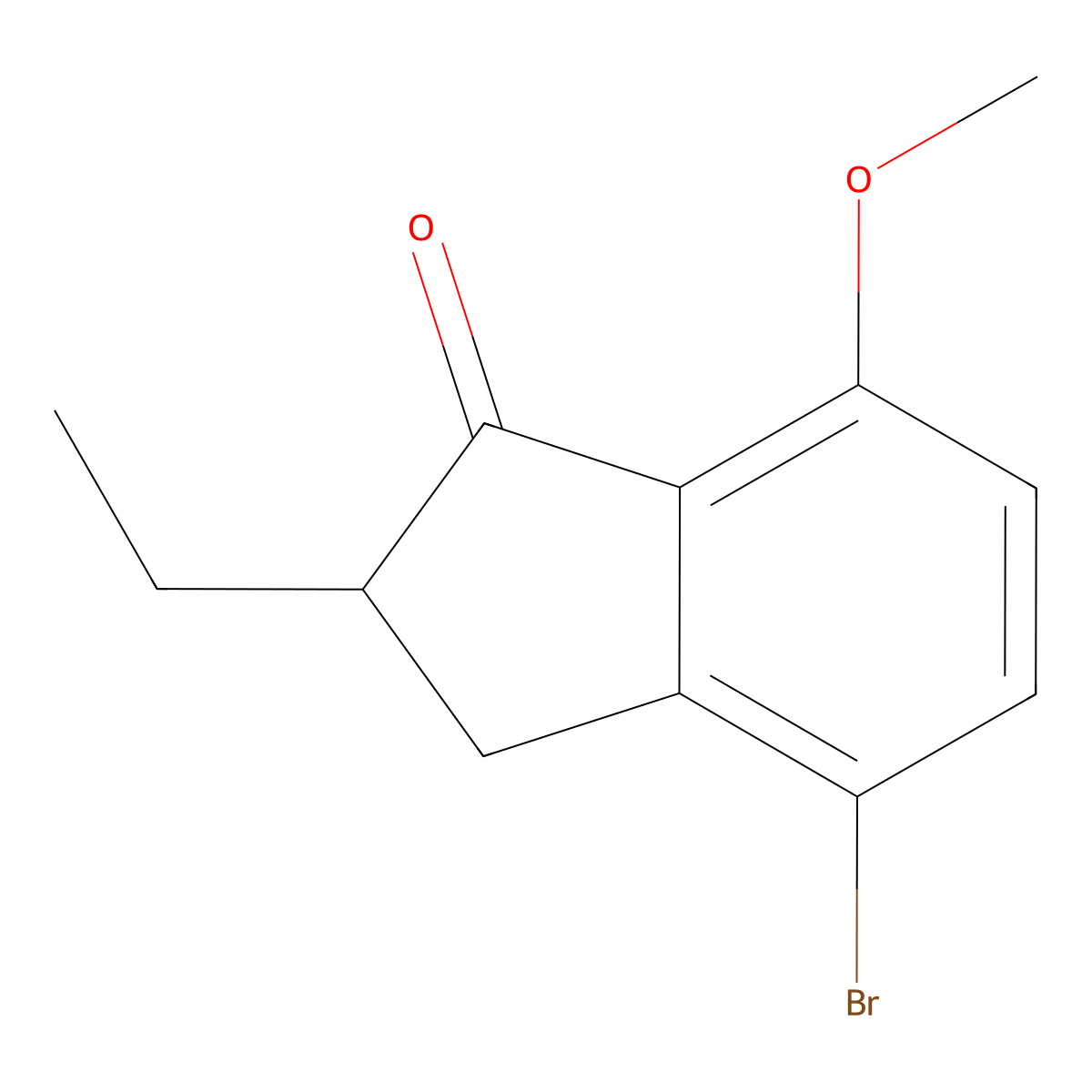 4-Bromo-2-ethyl-7-methoxy-2,3-dihydro-1H-inden-1-one molecular structure, CAS 177362-58-2