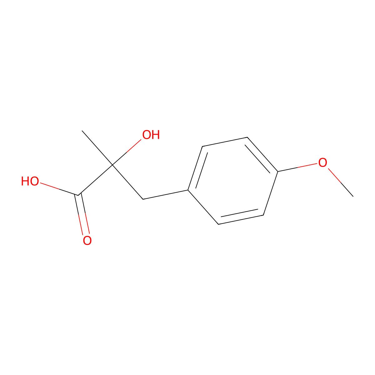2-Hydroxy-3-(4-methoxyphenyl)-2-methylpropanoic acid molecular structure, CAS 177364-81-7