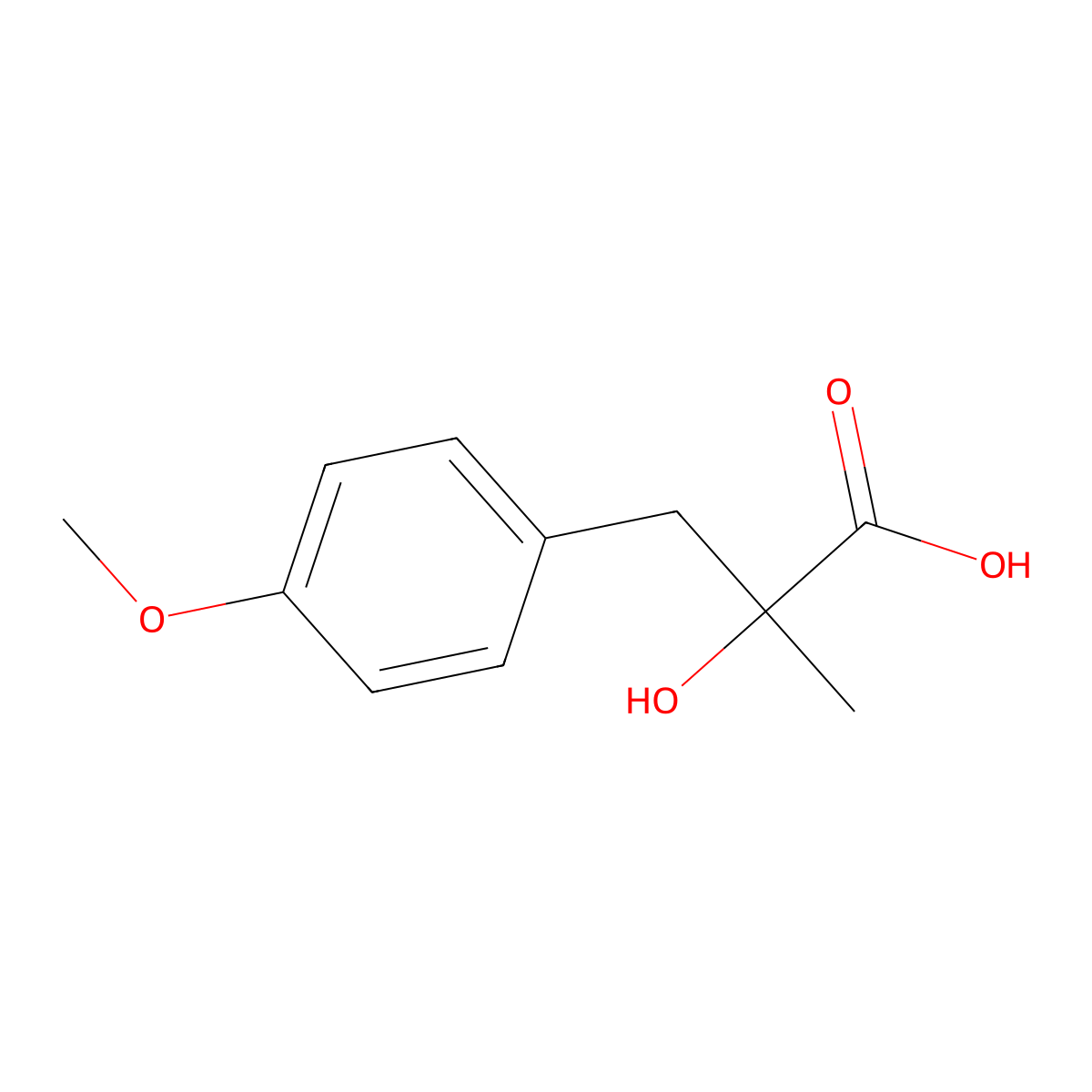 2-Hydroxy-3-(4-methoxyphenyl)-2-methylpropanoic acid molecular structure, CAS 177364-81-7