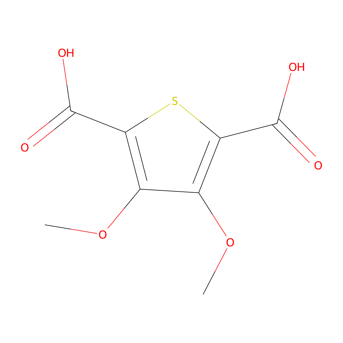 3,4-Dimethoxythiophene-2,5-dicarboxylic acid molecular structure, CAS 177364-96-4