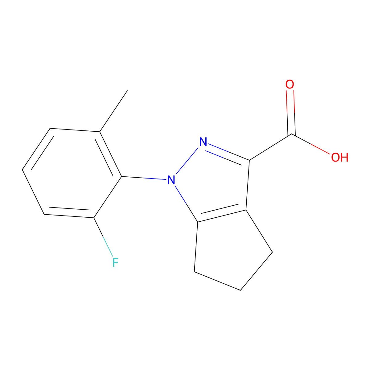 1-(2-fluoro-6-methylphenyl)-1H,4H,5H,6H-cyclopenta[c]pyrazole-3-carboxylic acid molecular structure, CAS 1773644-53-3