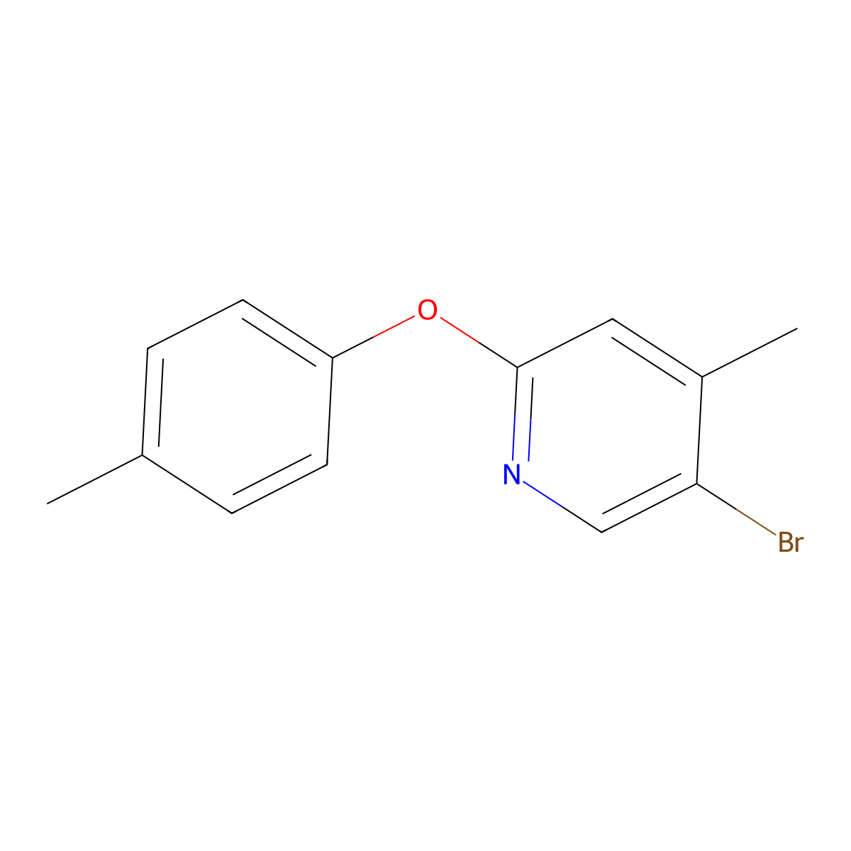 5-Bromo-4-methyl-2-(p-tolyloxy)pyridine molecular structure, CAS 1773744-55-0