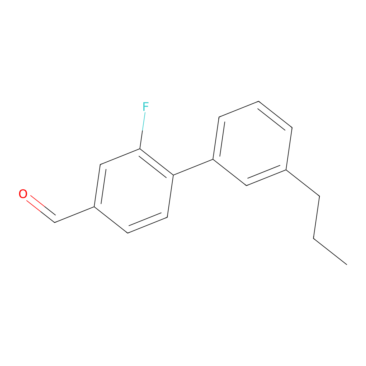 2-Fluoro-3'-propyl[1,1'-biphenyl]-4-carboxaldehyde molecular structure, CAS 1773765-37-9