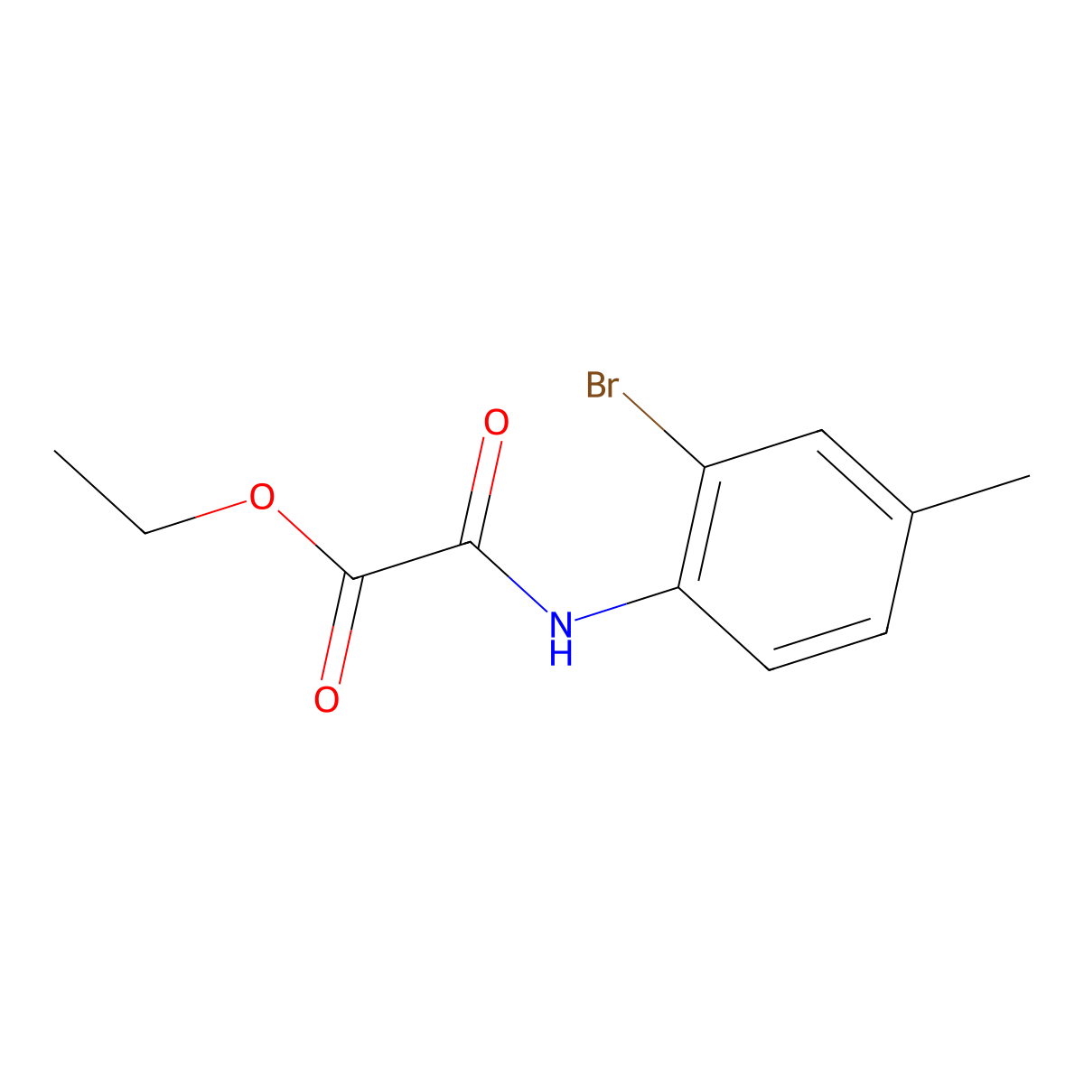 Ethyl 2-(2-bromo-4-methylanilino)-2-oxoacetate molecular structure, CAS 17738-62-4