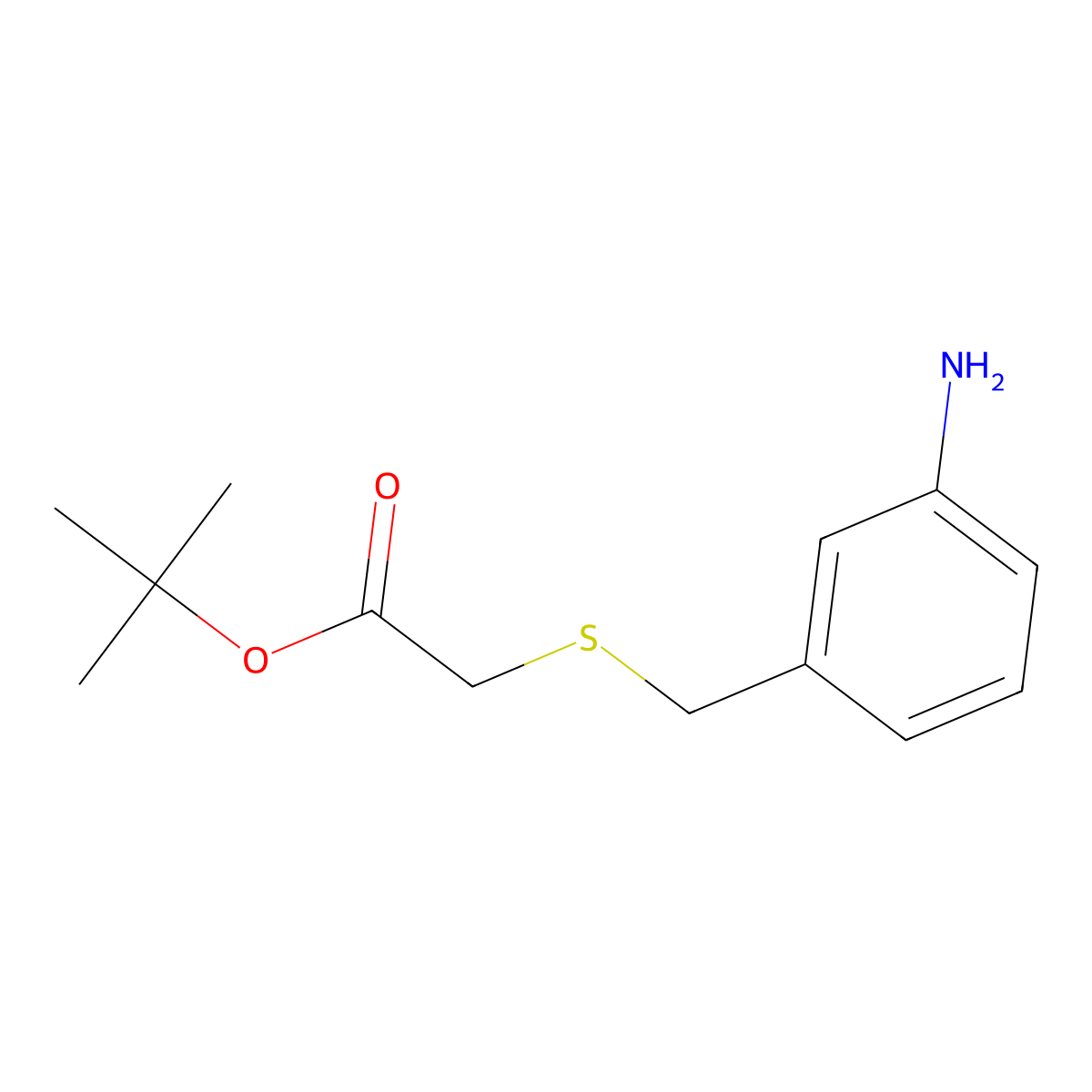 Tert-butyl 2-{[(3-aminophenyl)methyl]sulfanyl}acetate molecular structure, CAS 1773851-90-3
