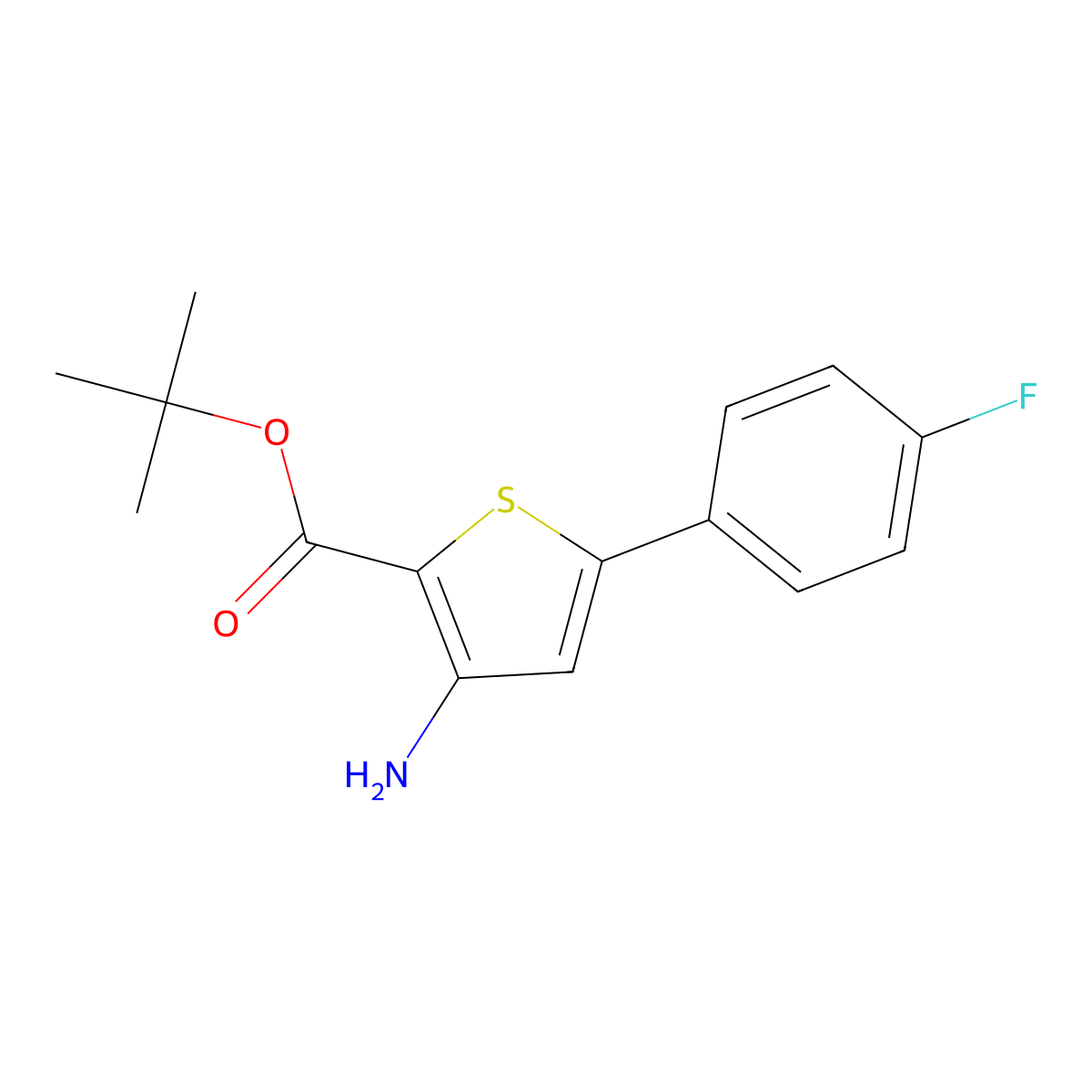 Tert-butyl 3-amino-5-(4-fluorophenyl)thiophene-2-carboxylate molecular structure, CAS 1773852-50-8