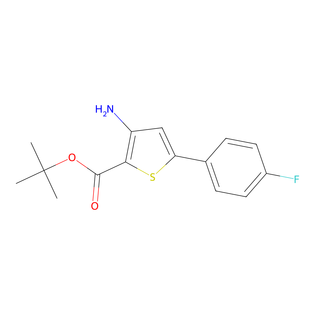 Tert-butyl 3-amino-5-(4-fluorophenyl)thiophene-2-carboxylate molecular structure, CAS 1773852-50-8