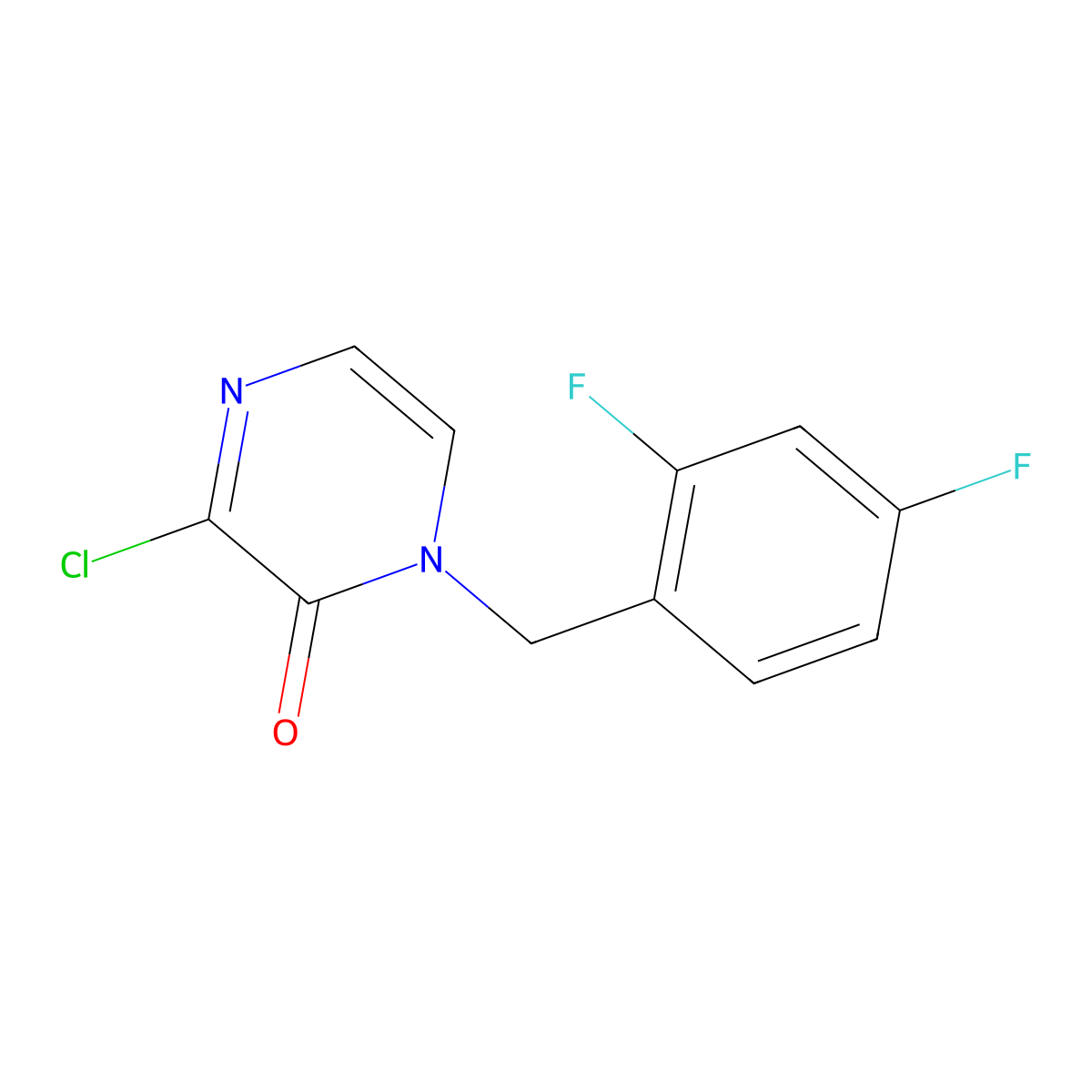 3-chloro-1-(2,4-difluorobenzyl)pyrazin-2(1H)-one molecular structure, CAS 1773950-15-4