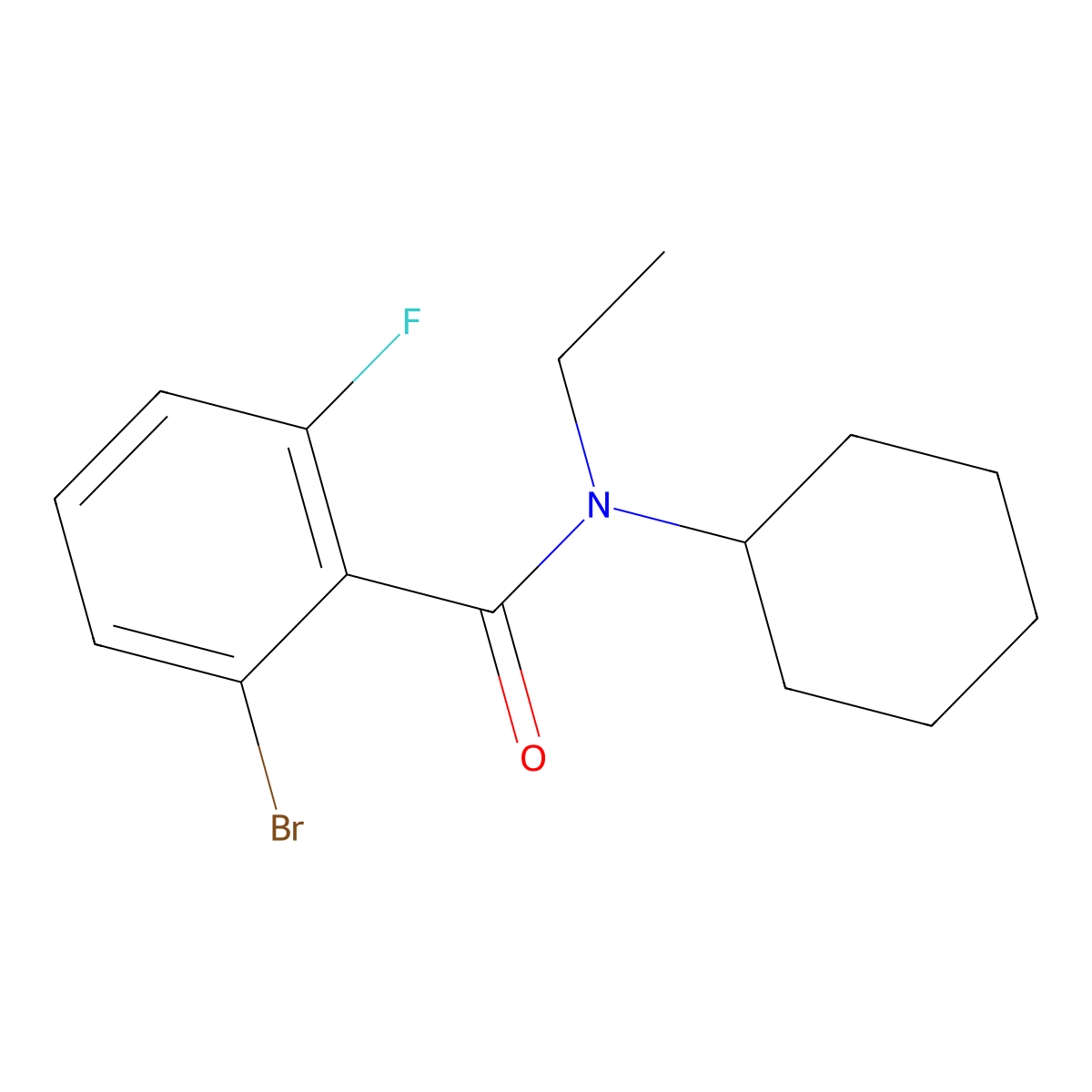 2-Bromo-N-cyclohexyl-N-ethyl-6-fluorobenzamide molecular structure, CAS 1773951-99-7