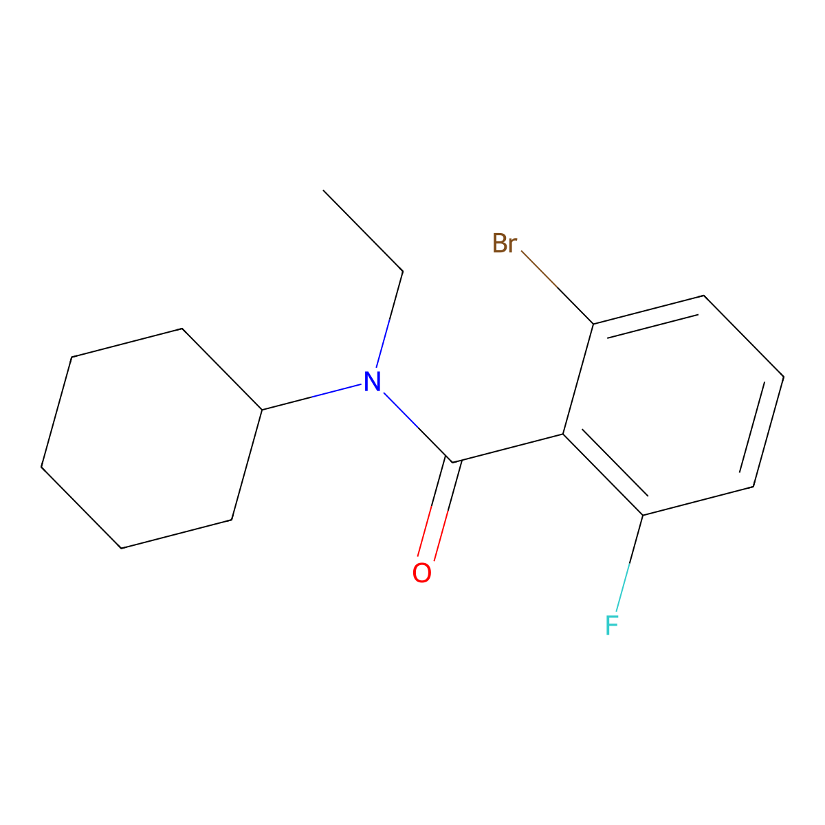 2-Bromo-N-cyclohexyl-N-ethyl-6-fluorobenzamide molecular structure, CAS 1773951-99-7