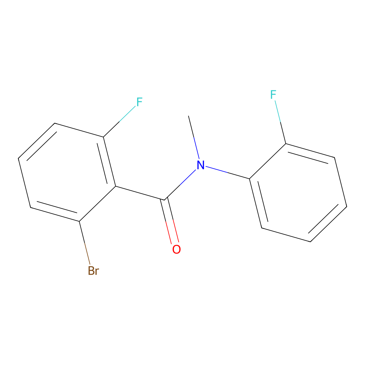 2-Bromo-6-fluoro-N-(2-fluorophenyl)-N-methylbenzamide molecular structure, CAS 1773952-59-2