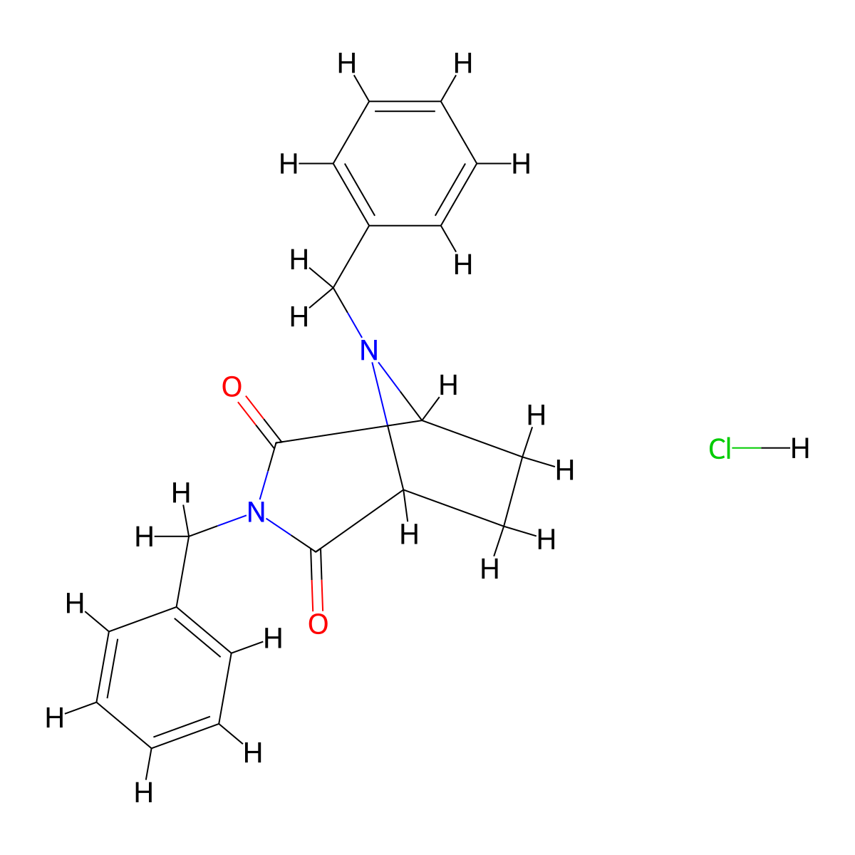 3,8-Dibenzyl-3,8-diazabicyclo[3.2.1]octane-2,4-dione hydrochloride molecular structure, CAS 17740-41-9