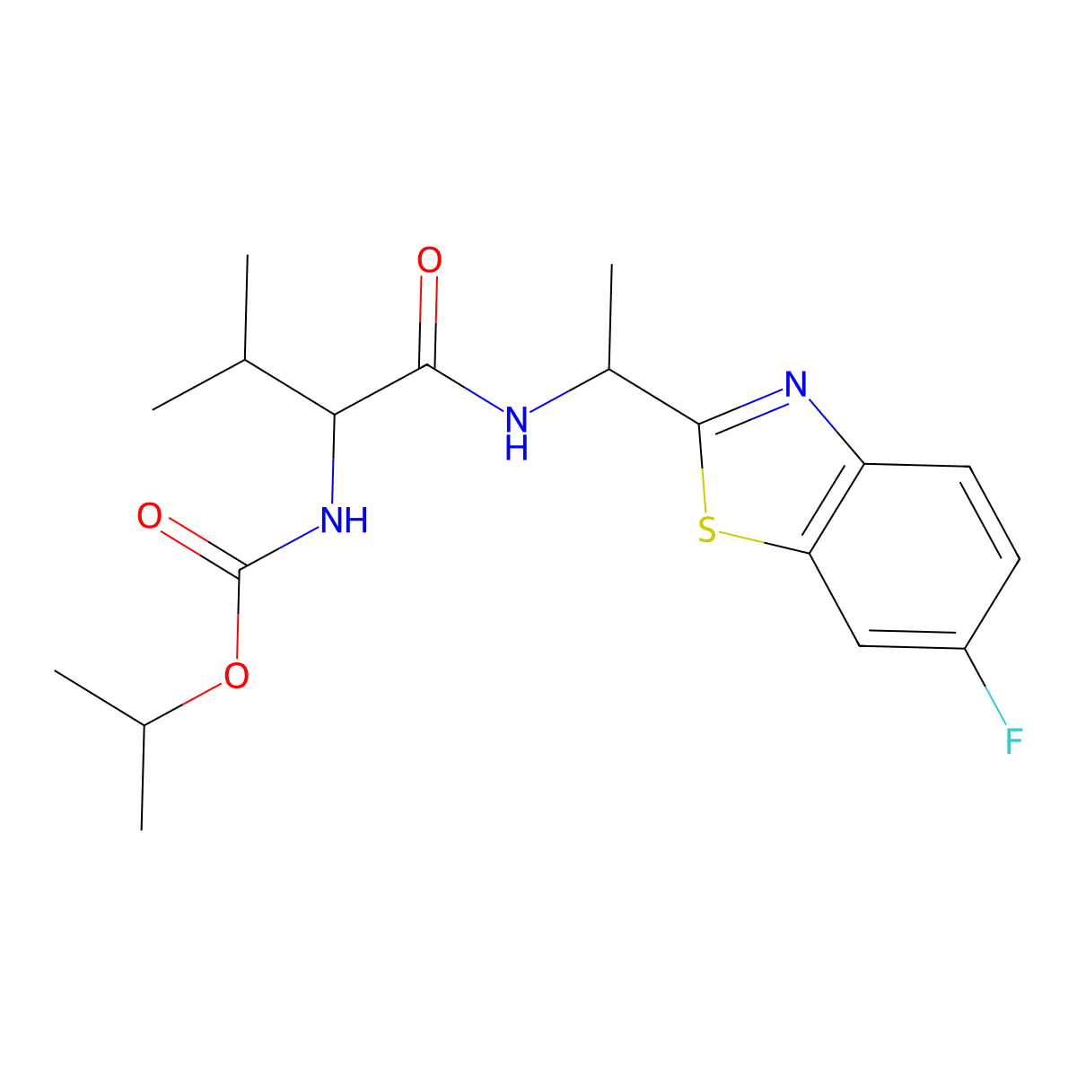 Benthiavalicarb isopropyl molecular structure, CAS 177406-68-7