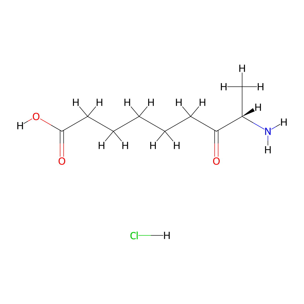 (S)-8-amino-7-oxononanoic acid hydrochloride molecular structure, CAS 177408-65-0