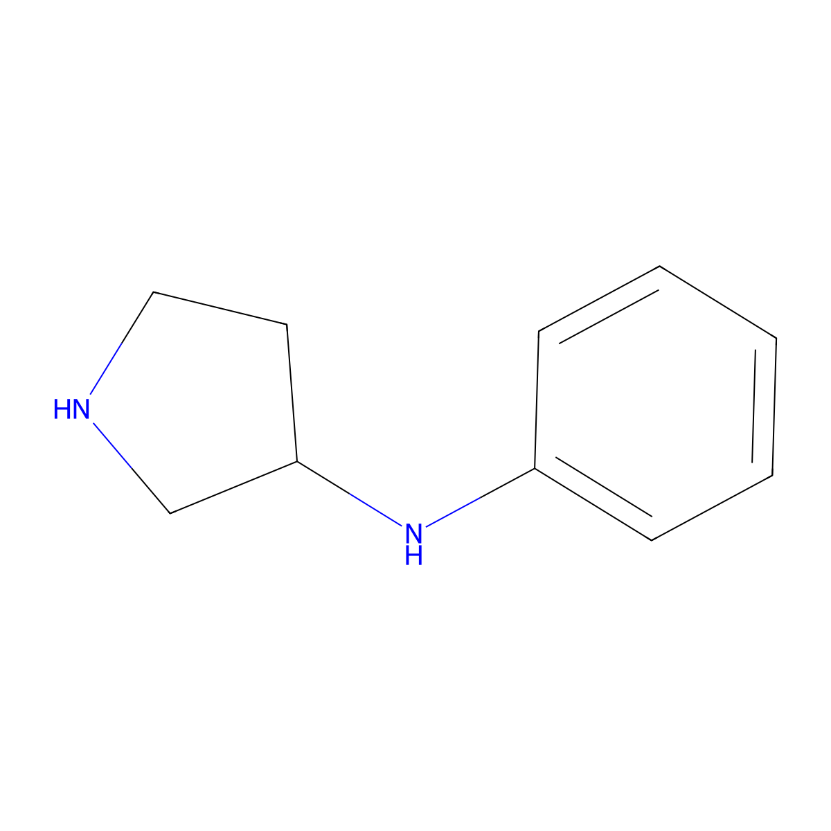 N-phenylpyrrolidin-3-amine molecular structure, CAS 17741-13-8