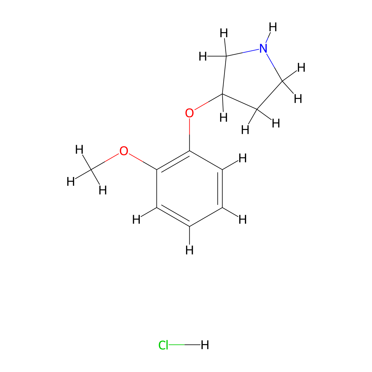 3-(2-Methoxyphenoxy)pyrrolidine hydrochloride molecular structure, CAS 17741-15-0