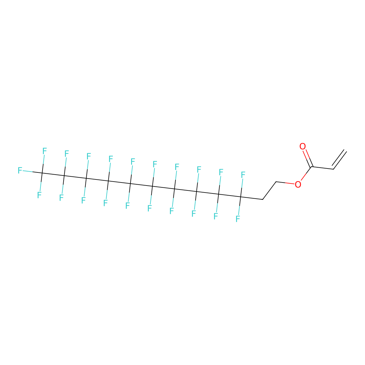 3,3,4,4,5,5,6,6,7,7,8,8,9,9,10,10,11,11,12,12,12-Henicosafluorododecyl acrylate molecular structure, CAS 17741-60-5
