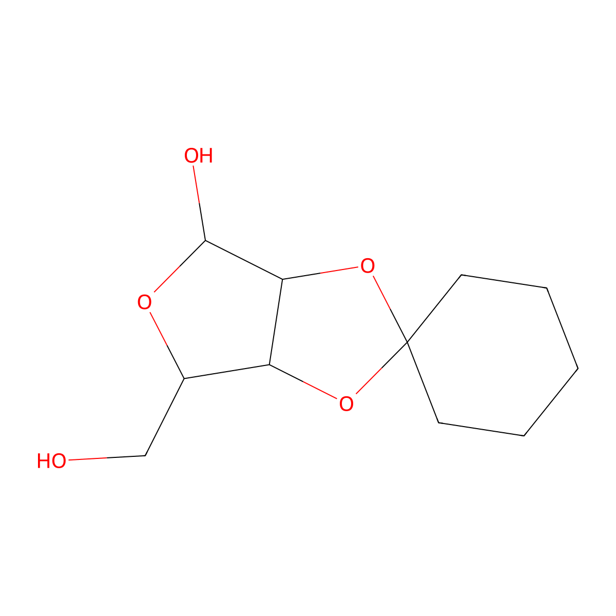 2,3-O-Cyclohexylidene-b-D-ribofuranose molecular structure, CAS 177414-91-4