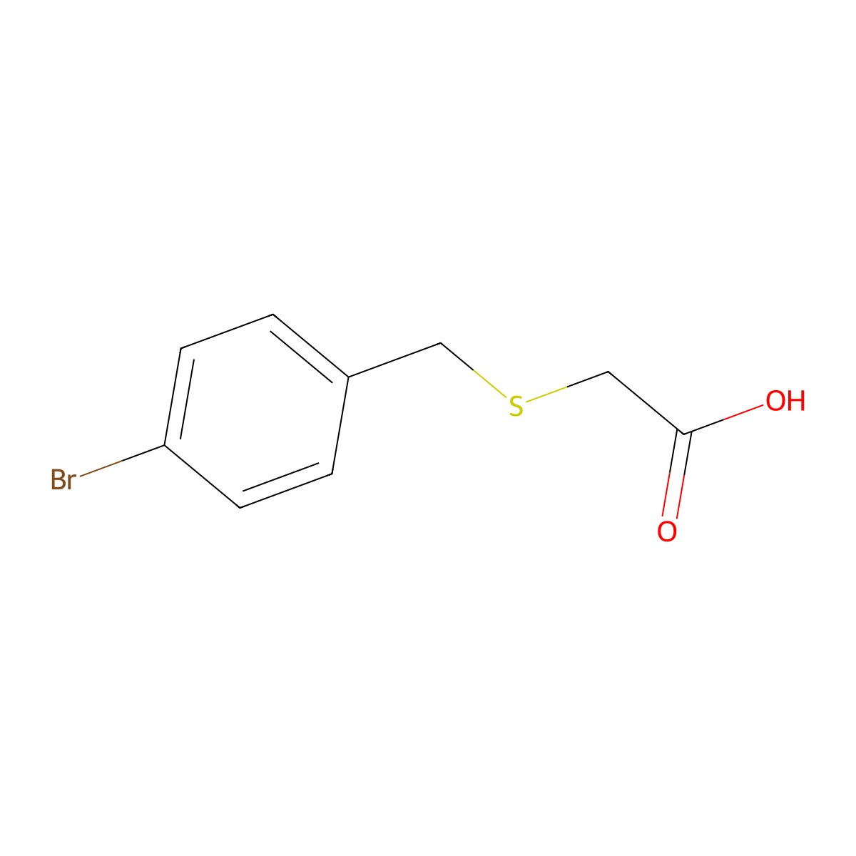 2-{[(4-Bromophenyl)methyl]sulfanyl}acetic acid molecular structure, CAS 17742-50-6