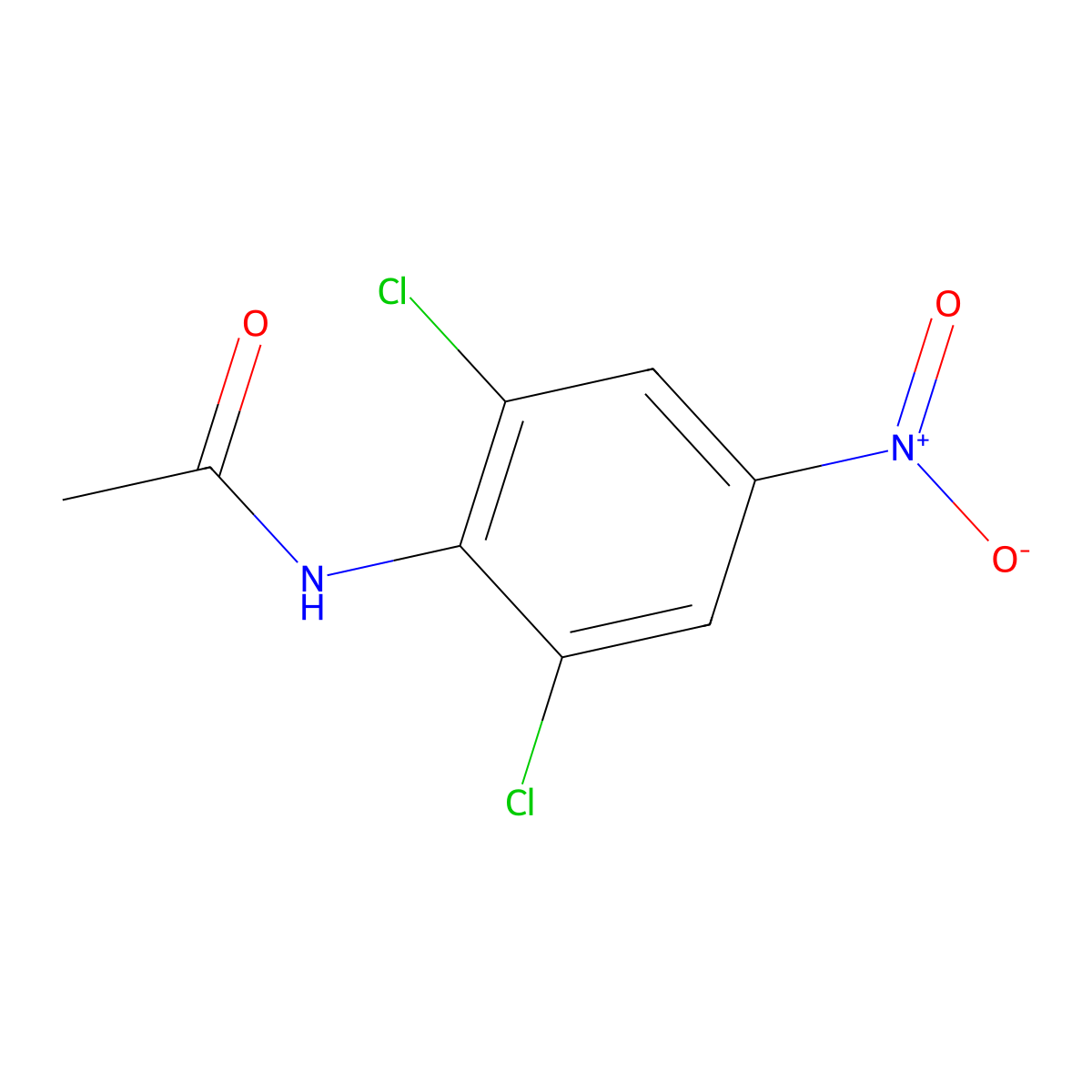 N-(2,6-dichloro-4-nitrophenyl)acetamide molecular structure, CAS 17742-68-6