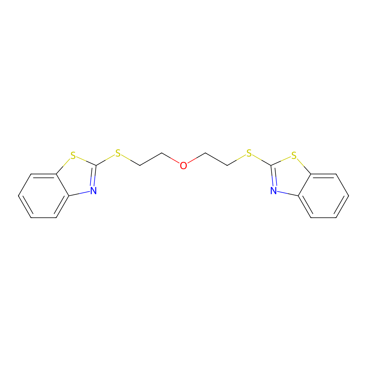 Bis[2-(1,3-benzothiazol-2-ylsulfanyl)ethyl] ether molecular structure, CAS 177423-23-3