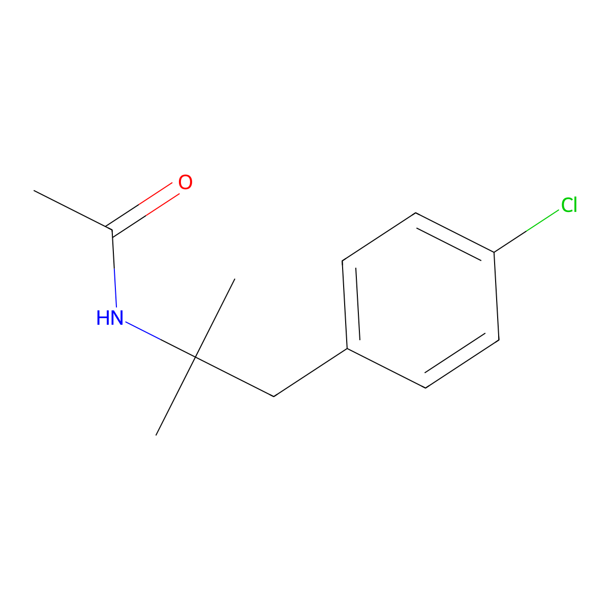 N-(2-(4-Chlorophenyl)-1,1-dimethylethyl)acetamide molecular structure, CAS 17743-62-3