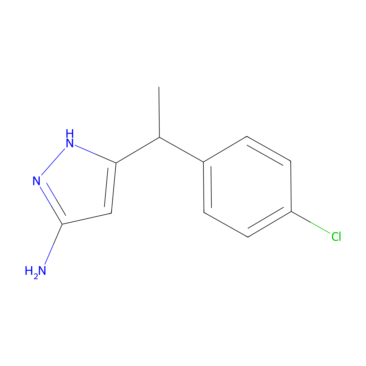 3-(1-(4-Chlorophenyl)ethyl)-1H-pyrazol-5-amine molecular structure, CAS 1774360-93-8