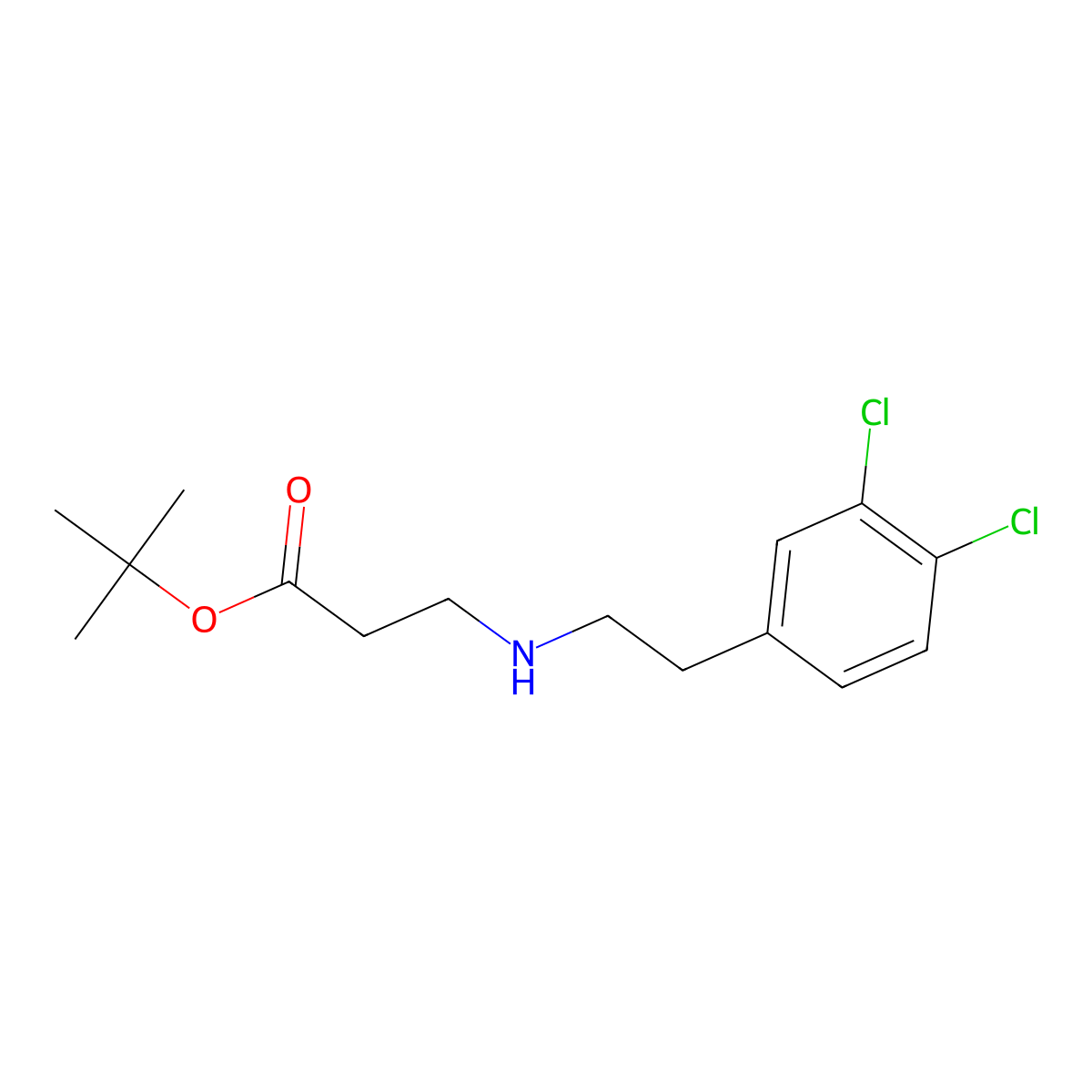 N-[2-(3,4-dichlorophenyl)ethyl]-beta-alanine 1,1-dimethylethyl ester molecular structure, CAS 1774366-50-5