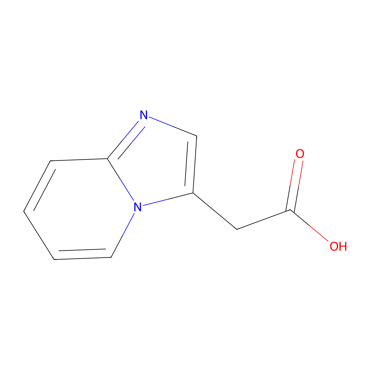 Imidazo[1,2-a]pyridine-3-acetic acid molecular structure, CAS 17745-04-9