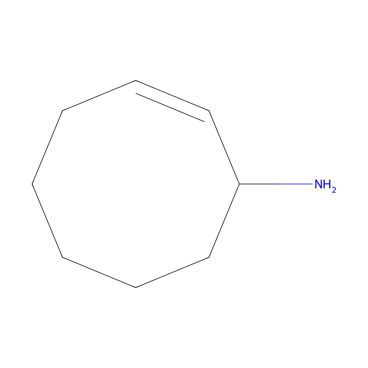 (2Z)-cyclooct-2-en-1-amine molecular structure, CAS 17745-78-7