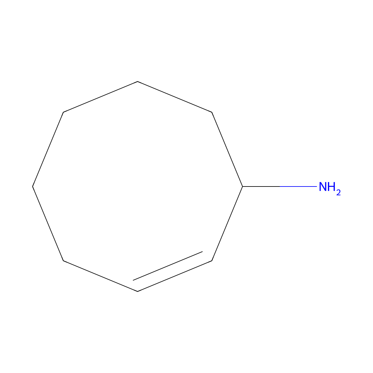 (2Z)-cyclooct-2-en-1-amine molecular structure, CAS 17745-78-7