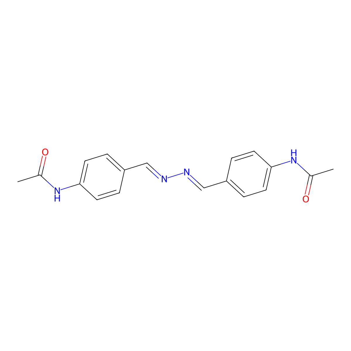 N,N'-[azinobis(methylidyne-4,1-phenylene)]bis(acetamide) molecular structure, CAS 17745-84-5
