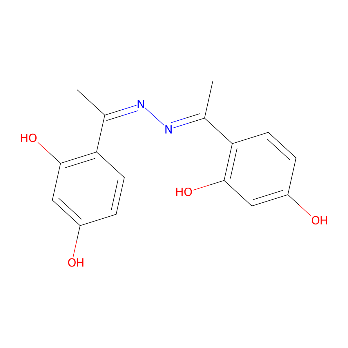 4-[N-[1-(2,4-dihydroxyphenyl)ethylideneamino]-C-methylcarbonimidoyl]benzene-1,3-diol molecular structure, CAS 17745-91-4