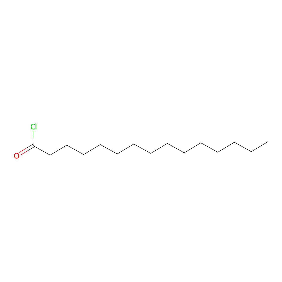 Pentadecanoyl chloride molecular structure, CAS 17746-08-6