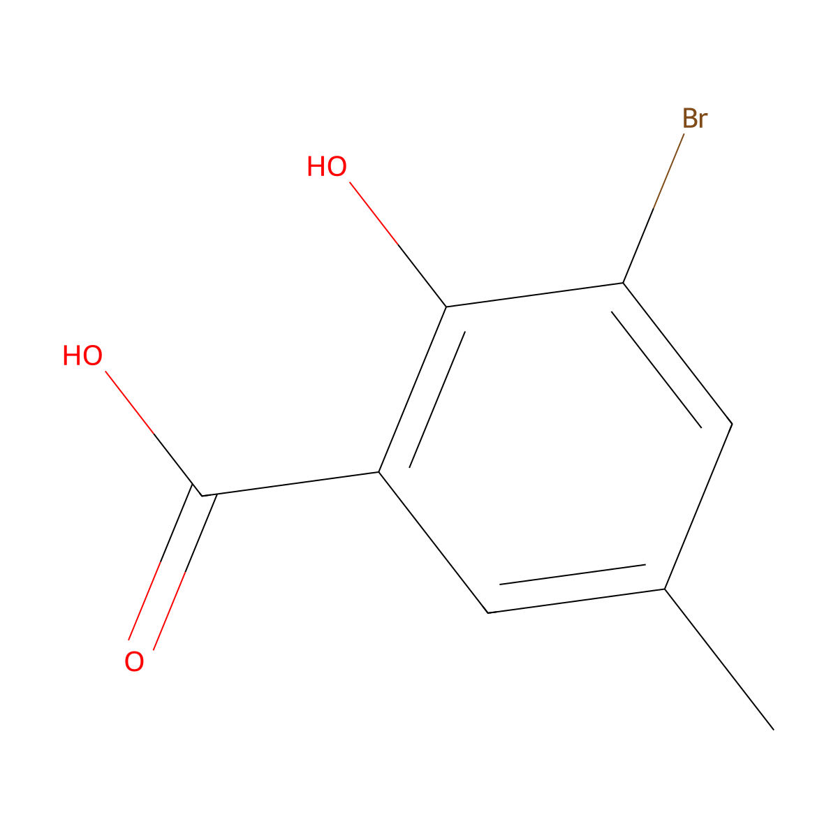 3-Bromo-2-hydroxy-5-methylbenzoic acid molecular structure, CAS 17746-75-7