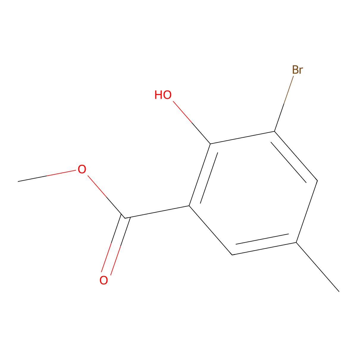 Methyl 3-bromo-2-hydroxy-5-methylbenzoate molecular structure, CAS 17746-77-9