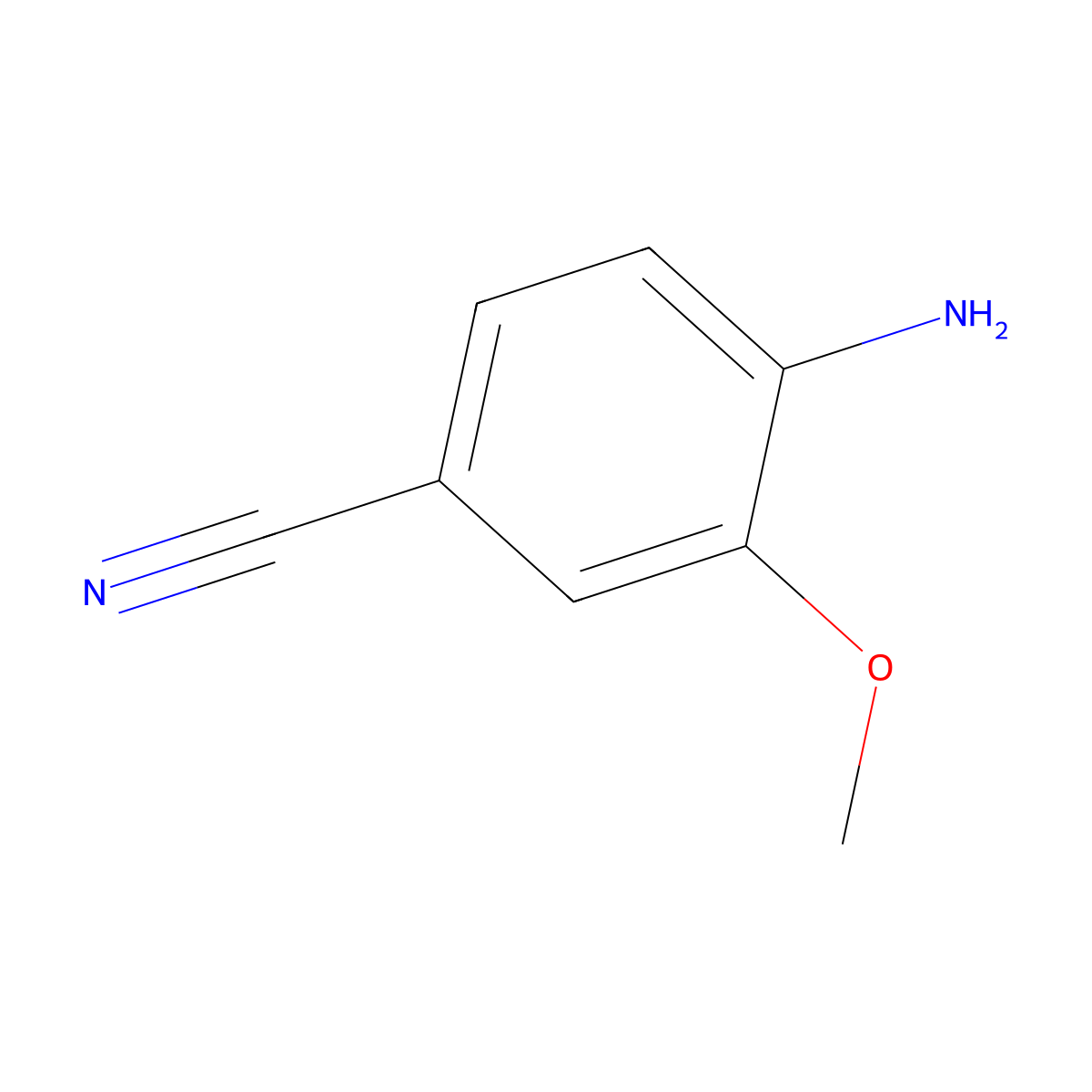 4-Amino-3-methoxybenzonitrile molecular structure, CAS 177476-76-5